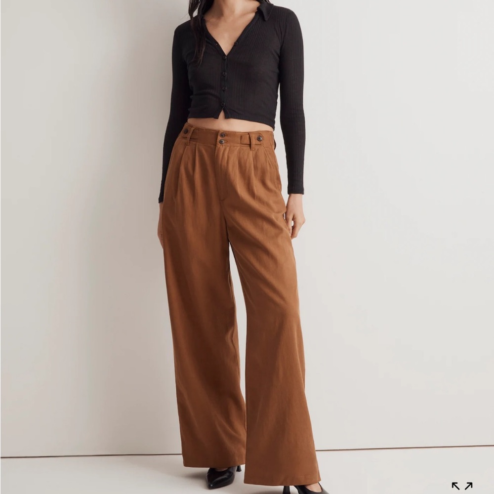 Brown Wide-Leg Women's Pants
